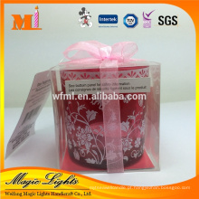 China Fábrica Fabricação Barato Red Glass Holder Inserir Tealight Velas